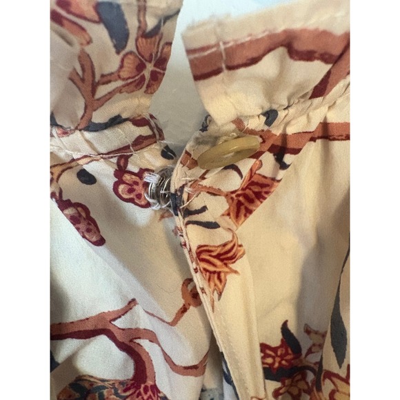 Ulla Johnson Floral Ruffle Tiered Babydoll Mini Dress Cream Blue Ochre - Picture 16 of 16